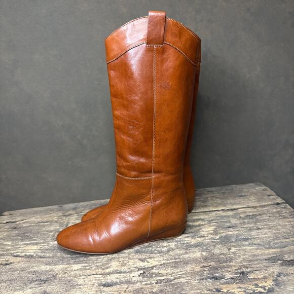 Loeffler Randall Tall Leather Riding Boots Brown Women’s 6B Made in Italy - Picture 7 of 16